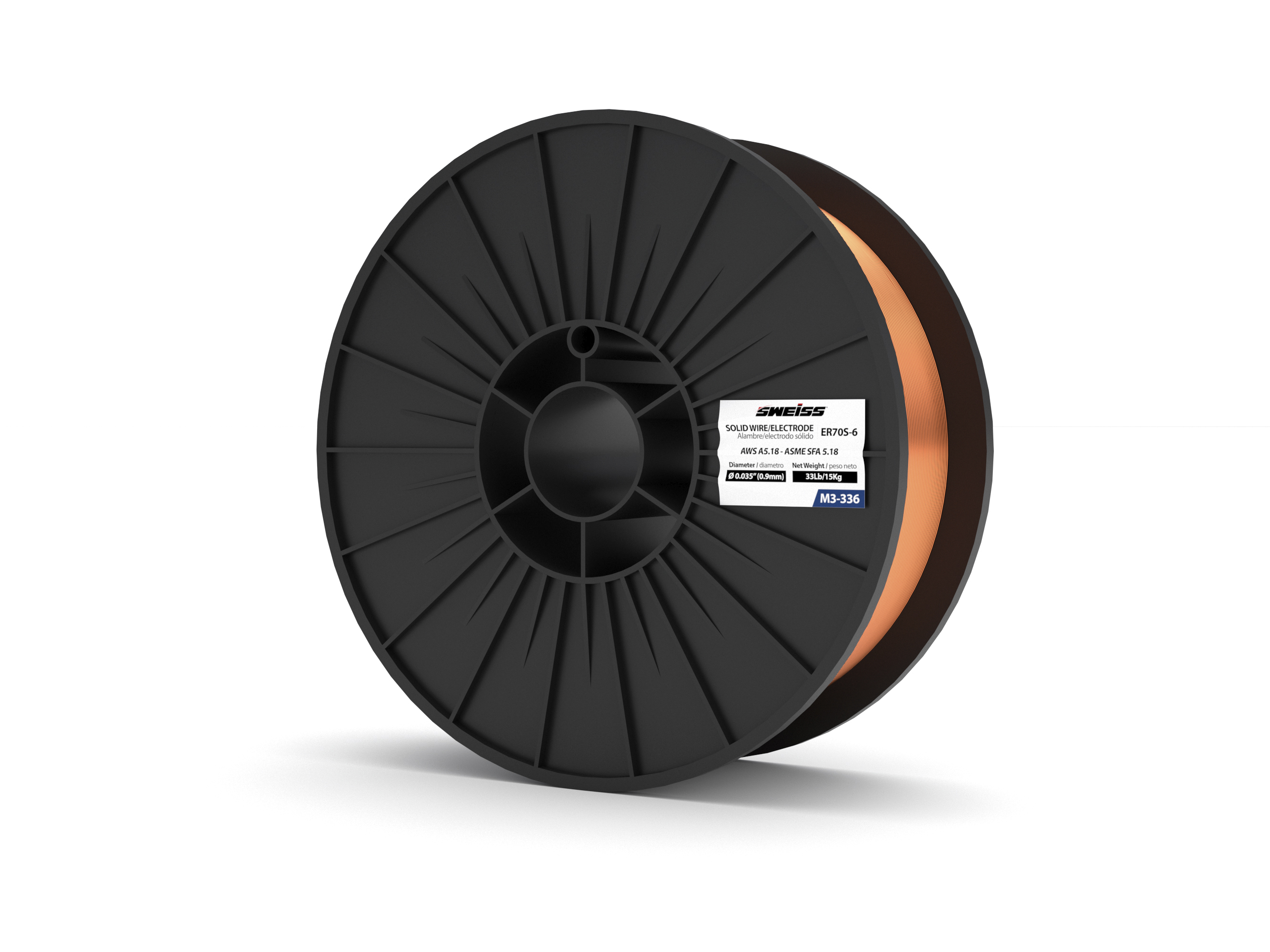 ROLLO SOLDADURA MIG ALAMBRE ACERO AL CARBON 0.035 0.9mm AWS ER70S-6 270MM (33 LB 15KG)